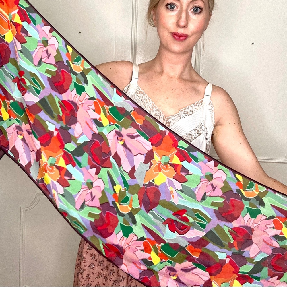 Missoni silk scarf vintage. Floral bright